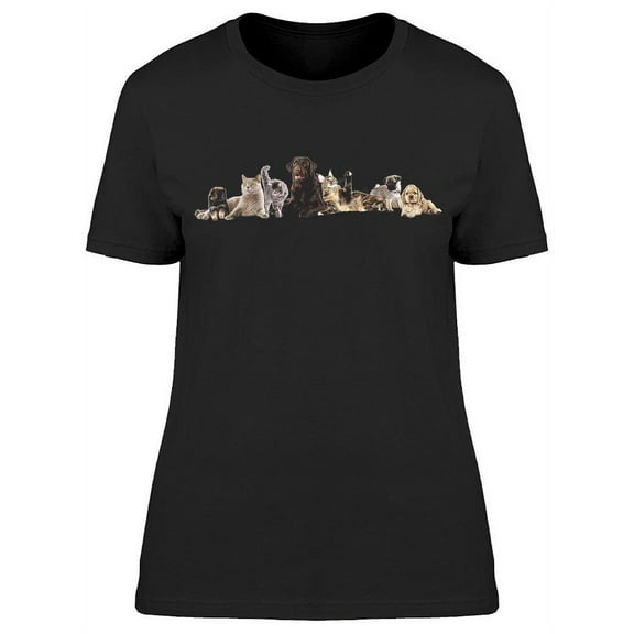 A Group Of Cats And Dogs T-Shirt Women -Image by Shutterstock, Female 3X-Large