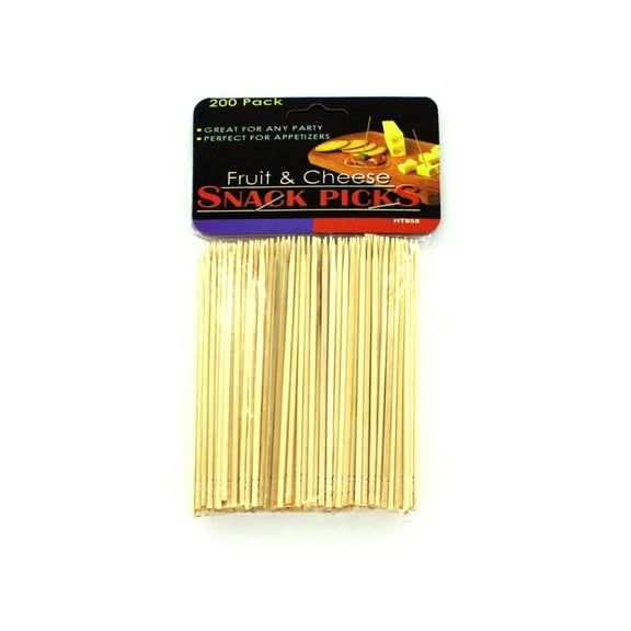 200 Pieces Appetizer Picks Set, Perfect for Cheese, Fruits and More, 3.8 in Long Ideal for Parties and Events, Convenient Serving Solution, Packaged in a Poly Bag with Header Card, Bamboo