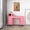 thumbnail image 2 of HIUU Pink Vanity Desk with 4 Drawers,Makeup Vanity Console Table for Bedroom,55inches Makeup Desk,Modern Dressing Table with Storage, 2 of 8