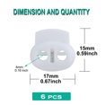 thumbnail image 2 of Unique Bargains 6 Pcs Spring Cord Locks Plastic End Fastener Double Holes Clip Rope Toggle Stoppers Sliders, White, 2 of 7