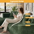 thumbnail image 2 of Wiilayok Modular Cloud Sectional Couch,107" L Shaped Sectional Sofa with Left/Right Chaise,Upholstered Deep Seat Sofa for Living Room Bedroom,Olive Green(Corduroy), 2 of 9