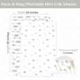 thumbnail image 4 of Pack N Play Playard Sheets, Portable Mini Crib Sheets, 2 Pack 100% 160 GSM Jersey Cotton, Size 38”x24”x5”, 4 of 5