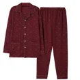 thumbnail image 4 of Men‘s Pajama Sets Long Sleeve Cotton Top Pant Sleepwear Soft Autumn Winter Plus Size Loungewear Male Homewear Leisure Outwear, 4 of 6