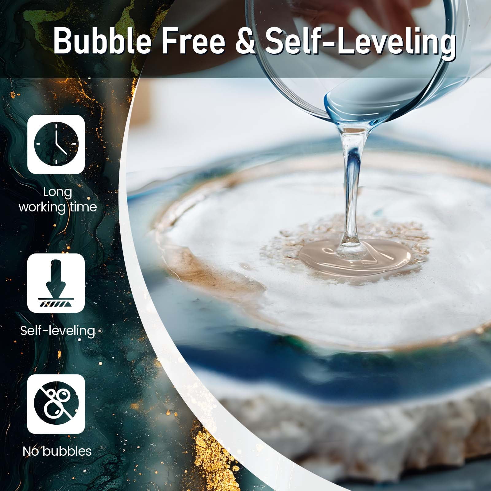 Panda Resin 1 Gallon Crystal Clear Epoxy Resin Kit – Food Safe, High Gloss, Bubble-Free, Non-Yellowing Formula for Art, Crafts, Jewelry & Casting