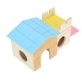 thumbnail image 4 of Casa de madera para hámster con divertida escalera y tobogán, cabaña de madera, juguetes para mascotas pequeñas, casa de madera para hámsteres., 4 of 14