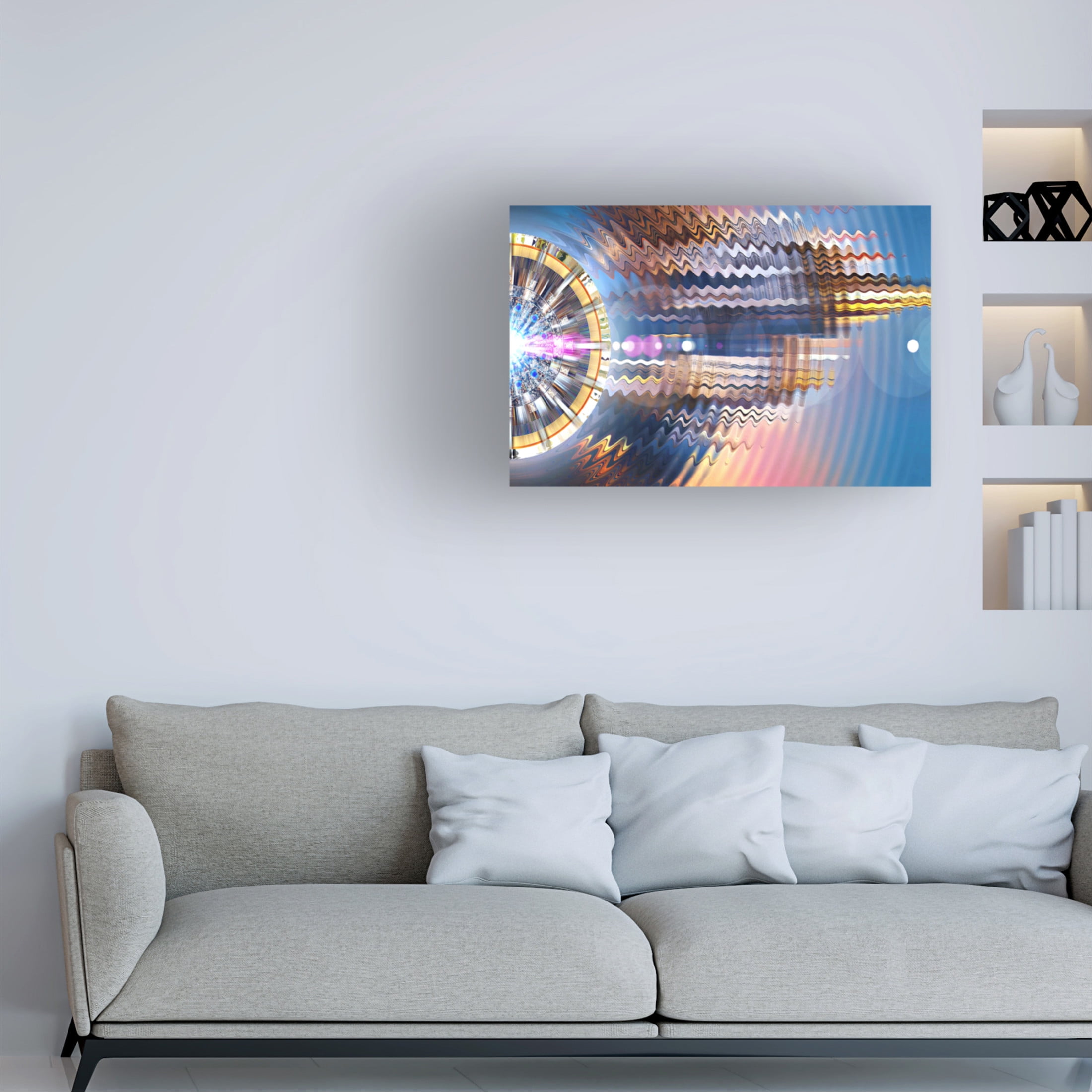 Canvas Wall Art - David Manlove 'Deco Sky 3' Wall Art for Living Room, Bedroom, or Office Décor by Trademark Fine Art - 19 x 12 Inches