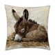 thumbnail image 2 of Funda de almohada de lino con estampado plano 2D | Adorable diseño de burro dormilón | Funda de cojín decorativa multicolor de 45 x 45 cm para sofá y cama, 2 of 6
