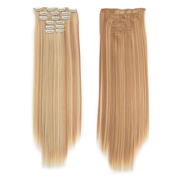 Komiseup Real As Remy Fashion Hair Long Clip in Hair Extensions Full Head Straight Wig