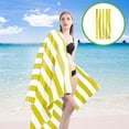 thumbnail image 4 of Honeeladyy Stripe Bath Towel, Outdoor Quick-Dry Sand-Resistant Beach Towel, 59"X30" Towel, Super Absorbent Microfiber Towel for Travel, Swimming, Pool, Beach,Travel, Gym & Camping Yellow, 4 of 8