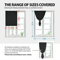 thumbnail image 2 of Blackout Curtains with Autohesion Technology, Thermal Insulated No Drill Window Drapes for Bedroom Kitchen Bathroom, Light Blocking, 35W x 48L, Black, 2 of 6