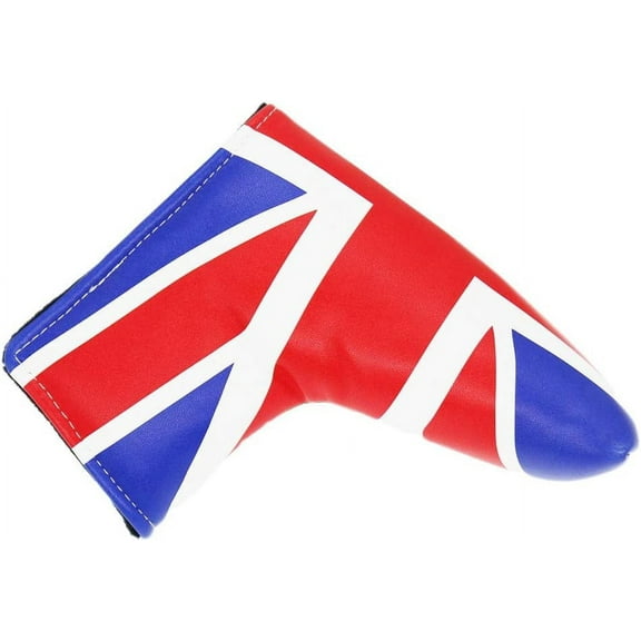 UK Flag Blade Putter Cover PU Leather Protector for Putter Head Cover with V-Closure