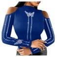 thumbnail image 1 of Pompotops Women's O-neck Lantern Long Sleeve Blouse Tops, 1 of 8