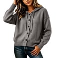 thumbnail image 6 of Maplenight Hooded Cardigans for Women Button Down Knit Sweater Long Sleeve Drawstring Casual Fall Lightweight Sweaters, 6 of 7