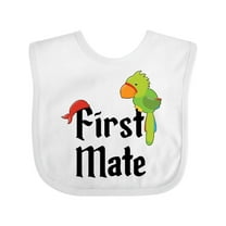 Inktastic First Mate Pirate with Parrot and Bandanna Boys or Girls Baby Bib