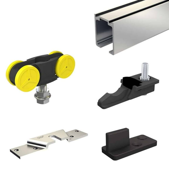 Sliding Interior Door Hardware Kit - 76-inch Aluminum Track for 1 Door up to 180lbs - SLID'UP 1100