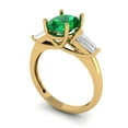 thumbnail image 2 of 2.5 ct Oval Cut Simulated Emerald Three-Stone Engagement Ring for Women in 18K Yellow Gold, 2 of 5