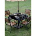 thumbnail image 4 of Outdoor Tablecloth with Umbrella Hole for Patio/Picnic/Party/Camping, Black Broken Stone Waterproof Table Cloth Square Cover Washable, Modern Deep Cracks Artistic (60"x 60"), 4 of 9
