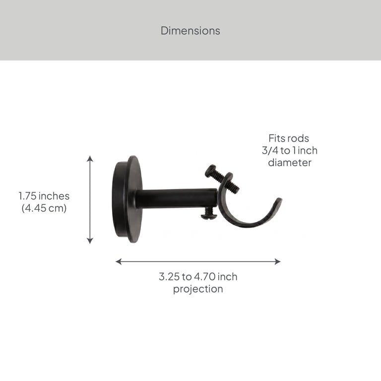 Better Homes & Gardens 1" Matte Black Curtain Rod Brackets, Set of 2 photo 8