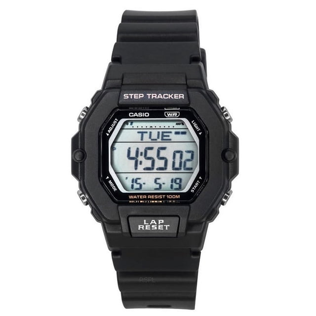 Casio Reloj Estándar Digital con Correa de Resina Negra, Movimiento de Cuarzo LWS-2200H-1A, Resistente Al Agua hasta 100 M, Unisex.