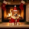 thumbnail image 6 of SPOORYYO Christmas Resin Corgi Figurine With LED Light, Cute Holiday Dog Statue, Battery Powered Tabletop Decoration For Home, Shelf, Mantel, Fireplace, Christmas Decor, 7.9 Inch, 6 of 9