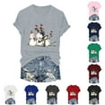 thumbnail image 5 of idosla Snowman Cheers T Shirts Women Funny Christmas Snowman Graphic Tees (Grey, L), 5 of 8