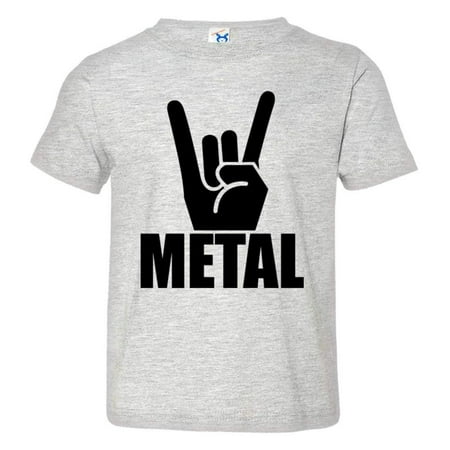 

PleaseMeTees™ Toddler Metal Hand Rock Music Fingers Devil Horns HQ Tee