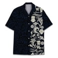 thumbnail image 5 of IWRICH Men's plus size Hawaiian Shirt Short Sleeve Casual Button Up Tropical Summer Beach Shirt Black XL, 5 of 5