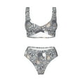 thumbnail image 4 of Rocae Cute Dog And Flowers for Bikini Set for Women Two Piece Sexy High Swimsuits Split Crossover Bikini Medium, 4 of 9