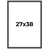 27x38 Frame Black Real Wood Picture Frame Width 1.25 inches | Interior Frame Depth 0.5 inches |