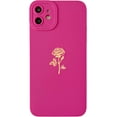 thumbnail image 4 of for iPhone 11 Case(2019 6.1"), Cute Plated Rose Gold Flower with Anti-Fall Lens Cameras Cover Shell, Soft TPU Shockproof Anti-Fingerprint Phone Protection Cases for Women Girls Men,Rose Red, 4 of 14