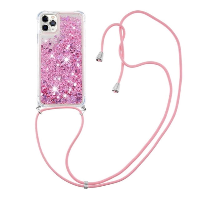 Funda FOXDOCK para iPhone 11 Pro Max con Cuerda Ajustable, Brillo Líquido, Protección Antigolpes y Lente – Ideal para Regalo