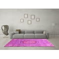 thumbnail image 3 of Ahgly Company Indoor Round Abstract Pink Modern Area Rugs, 4' Round, 3 of 4