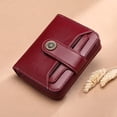 thumbnail image 7 of Small Wallet for Women Genuine Leather RFID Blocking Wallet Bifold Purse Zipper Pocket Card Holder with ID Window - Wine Red, 7 of 7