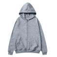 thumbnail image 4 of Mohiass Zip Up Hoodie Casual Cute Oversized Drawstring Womens Hoodie Y2k Fall Winter Long Sleeve Solid Fashion Zipper with Pockets Light Gray 2XL, 4 of 5