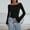 Black, variant on Nxznwn Women's Long Sleeve Shirts Fall Slim Fitted Cropped Tops Casual Boat Neck Bell Sleeve Ribbed Ruched Y2K Blouse