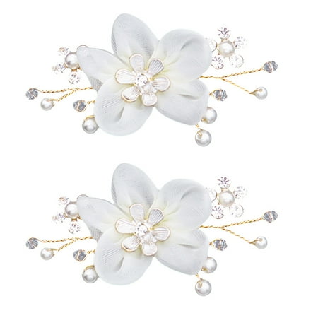 

Etereauty Shoe Clips Wedding Shoes Party Buckles Accessories Removable Decorations Pearl Buckle Elegant Clip Flowers Decorative