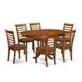 thumbnail image 2 of East West Furniture 7 Piece Kitchen Table & Chairs Set- an Oval Dining Table and 6 Solid Chairs, Saddle Brown(Seat Type Options) POML7-SBR-C, 2 of 5