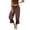 Coffee, variant on Women Linen Lace Trim Long Bloomers Pants Ruffle Victorian Vintage Pantaloons Summer Beach Travel Vacation Pants