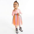thumbnail image 2 of Baby Girl Round Neck Princess Dress Spring Fall Outfits Long Sleeve Polka Dot Girls Dress Newborm Colourful Tulle Dress,Size 1-2 Years, 2 of 4
