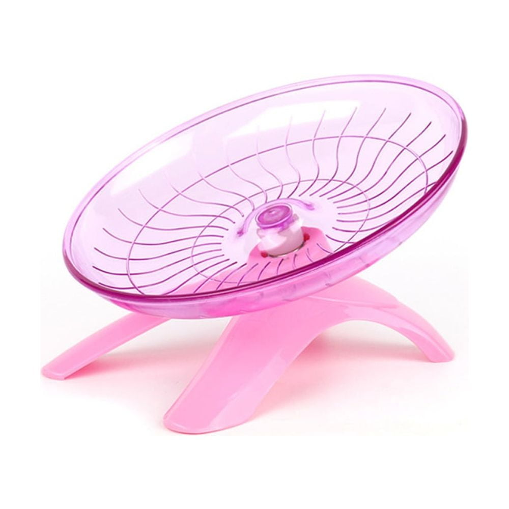 PEACNNG Silent Spinner, Mute Plastic Hamster Wheel Flying Saucer Wheel Translucent Exercise Wheel for Small Animals Hamsters Gerbils Guinea Pigs(Pink)