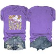 thumbnail image 5 of Blusas de Verano de las Mujeres Flor Impresa Cuello Redondo Manga Corta Superior, Verano Superior de las Mujeres, 5 of 5