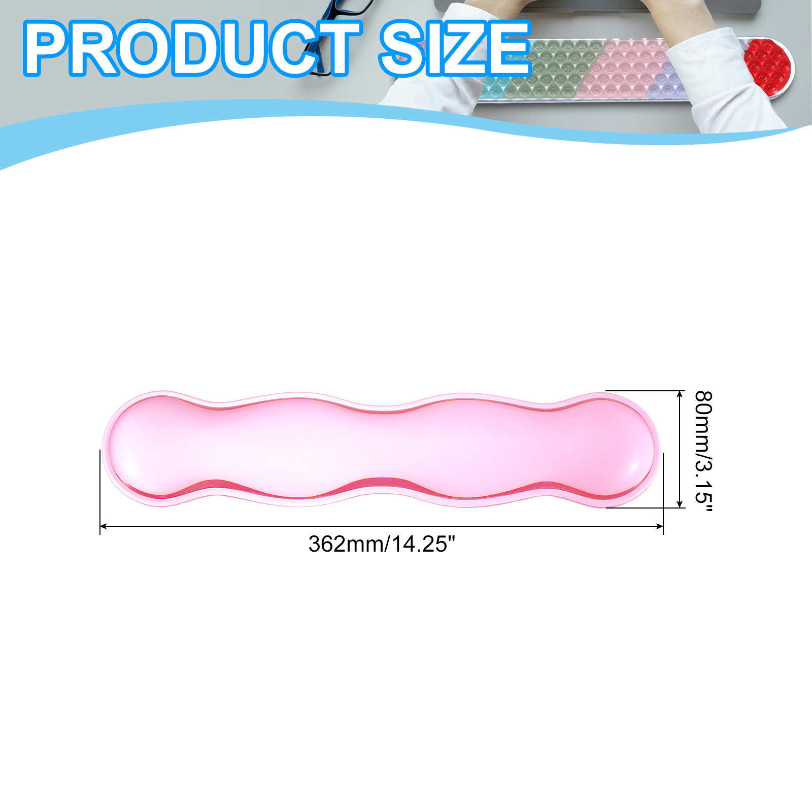 Uxcell Gel Wrist Rest, Gel Mouse Pad Mouse Wrist Support for Keyboard and Mouse Ergonomic,Keyboard Pad Pink