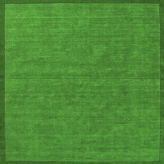 Ahgly Company Indoor Square Solid Green Modern Area Rugs, 6' Square