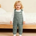 thumbnail image 2 of Shadoumai Winter Thermal Padded Overalls With Detachable Crotch For Baby Toddler Girls Insulated Play Pants, 2 of 5