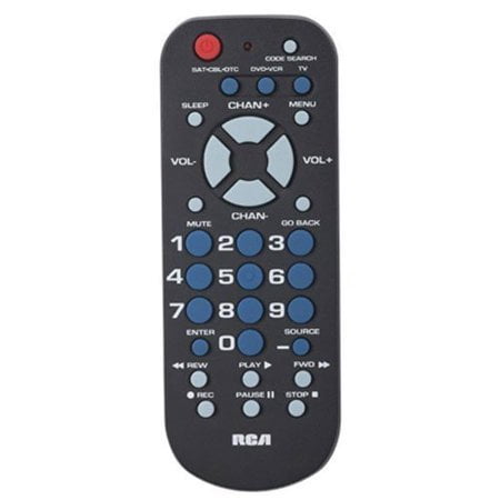 Universal Remote Control Palm Size for TV DVD VCR Satellite Receiver Cable Box Digital Converter Easy LCD 3,4 Devices Set Top Home Theater Audio Video All in One (3 in