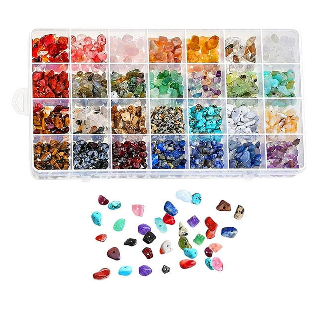 GUOOL Natural Gemstone Chips Beads Irregular Loose Bead Jewelry Making Beads Only