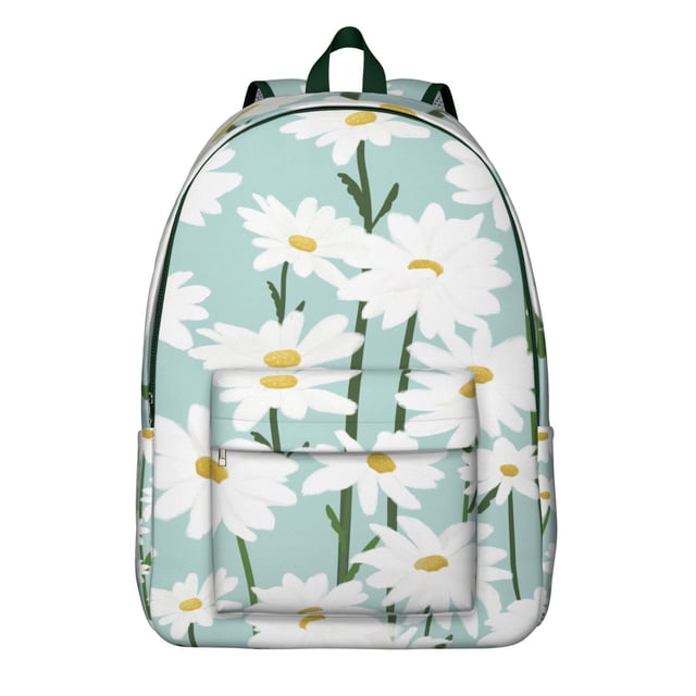 Floral Sunflower Pattern Backpack – Aesthetic Bloom Design, Large Capacity Canvas Bookbag with Anti-theft Features for Students
