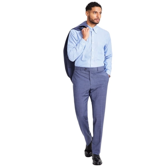 Brooks Brothers Mens Classic fit Dress Pants 32 / 30 Mid Blue Geometric Stretch