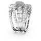 thumbnail image 3 of Anillo Swarovski Hyperbola con cortes mixtos en cristal transparente, 3 of 6