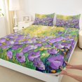 thumbnail image 3 of Manfei Oil Painting Flowers Full Size Sheets 4-Piece for Boys Girls,Dreamy Princess Breathable Bed Sheets,Spring Garden Lightweight Sheet Sets,Super Cozy Room Decor, 3 of 7